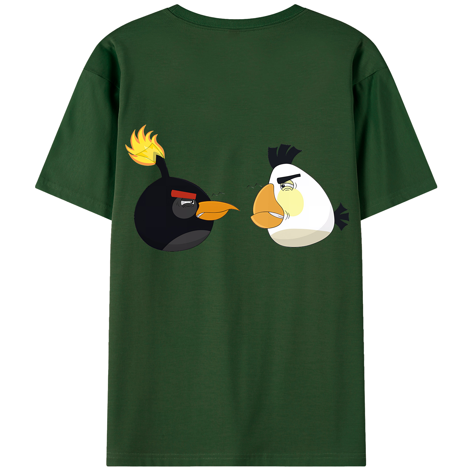 （画像用） Angry Birds アングリーバード 綿100％半袖Tシャツ（背面プリント）